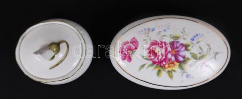 Hollóházi porcelán dobozkák, jelzettek, hibátlanok, matricás és kézzel festettek, m:10 cm, h:14 cm, ...