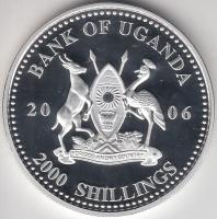Uganda 2006. 2000Sh Ag "A labdarúgás halhatatlanjainak csarnoka - Szovjetunió 1970-es évek / Oleg Blohin" T:PP tanúsítvánnyal Uganda 2006. 2000 Shilling Ag "Hall of Fame of football - Soviet Union 1970s / Oleg Blohin" C:PP with certificate