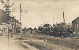 Temesvár Buziási út, Turul cipőgyár, villamos / street, shoe factory, trams (fa)