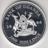 Uganda 2006. 2000Sh Ag "A labdarúgás halhatatlanjainak csarnoka - Csehország 2000-es évek / Pavel Nedved" T:PP Tanúsítvánnyal Uganda 2006. 2000 Shilling Ag "Hall of Fame of football - Czech Republic 2000s / Pavel Nedved" C:PP with certificate