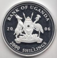 Uganda 2006. 2000Sh Ag "A labdarúgás halhatatlanjainak csarnoka - Szlovákia 1970-as évek / Josef Adamec" T:PP tanúsítvánnyal Uganda 2006. 2000 Shilling Ag "Hall of Fame of football - Slovakia 1970s / Josef Adamec" C:PP With certificate