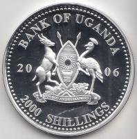 Uganda 2006. 2000Sh Ag "A labdarúgás halhatatlanjainak csarnoka - Olaszország 1980-as évek / Cl...