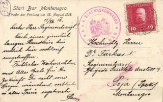 Stari Bar Straße zur Festung am 18. August 1916, So. Stpl