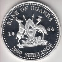 Uganda 2006. 2000Sh Ag "A labdarúgás halhatatlanjainak csarnoka - Írország 2000-es évek / Roy Keane" T:PP Tanúsítvánnyal Uganda 2006. 2000 Shilling Ag "Hall of Fame of football - Ireland 2000s / Roy Keane" C:PP With certificate
