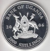 Uganda 2006. 2000Sh Ag "A labdarúgás halhatatlanjainak csarnoka - Dánia 1990-es évek / Michael Laudrup" T:PP tanúsítvánnyal Uganda 2006. 2000 Shilling Ag "Hall of Fame of football - Denmark 1990s" C:PP With certificate