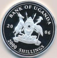Uganda 2006. 2000Sh Ag "A labdarúgás halhatatlanjainak csarnoka - Németország 1980-as évek / Lothar Matthäus" T:PP Tanúsítvánnyal Uganda 2006. 2000 Shilling Ag "Hall of Fame of football - Germany 1980s / Lothar Matthäus" C:PP With certificate