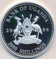 Uganda 2006. 2000Sh Ag "Futball hírességei -Törökország 1990-as évek / Hakan Sükür" T:PP tanúsítvánnyal Uganda 2006. 2000 Shilling Ag "Hall of Fame of football - Turkey 1990s / Hakan Sükür" C:PP With certificate