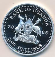 Uganda 2006. 2000Sh Ag "A labdarúgás halhatatlanjainak csarnoka - Brazília 1980-as évek / Zico" T:PP Tanúsítvánnyal Uganda 2006. 2000 Shilling Ag "Hall of Fame of football - Brazil 1980s / Zico" C:PP With certificate