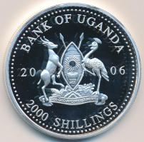 Uganda 2006. 2000Sh Ag "A labdarúgás halhatatlanjainak csarnoka - Olaszország 1990-as évek / Franco Baresi" T:PP Tanúsítvánnyal Uganda 2006. 2000 Shilling Ag "Hall of Fame of football - Italy 1990s / Franco Baresi" C:PP With certificate