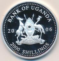 Uganda 2006. 2000Sh Ag "A labdarúgás halhatatlanjainak csarnoka - Magyarország 1960-as évek / Albert Flórián" T:PP Tanúsítvánnyal Uganda 2006. 2000 Shilling Ag "Hall of Fame of football - Hungary 1960s / Albert Flórián" C:PP With certificate