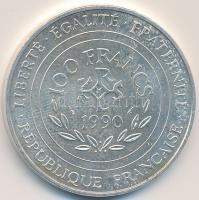 Franciaország 1990. 100Fr Ag "Nagy Károly" T:2 France 1990. 100 Francs Ag "Charlemagne" C:XF