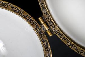 Limoges kinyitható réz berakásos tojás, jelzett, matricás, hibátlan, m:12 cm/ Limoges porcelain eggs...