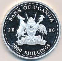 Uganda 2006. 2000Sh Ag "A labdarúgás halhatatlanjainak csarnoka - Magyarország 1950-es évek / Puskás Ferenc" T:PP Tanúsítvánnyal Uganda 2006. 2000 Shilling Ag "Hall of Fame of football - Hungary 1950s / Puskás Ferenc" C:PP With certificate