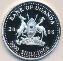 Uganda 2006. 2000Sh Ag "A labdarúgás halhatatlanjainak csarnoka - Hollandia 1990-es évek / Ruud Gullit" T:PP Tanúsítvánnyal Uganda 2006. 2000 Shilling Ag "Hall of Fame of football - Netherlands 1990s / Ruud Gullit" C:PP With certificate