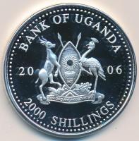 Uganda 2006. 2000Sh Ag "A labdarúgás halhatatlanjainak csarnoka - Brazília 2000-es évek / Roberto Carlos" T:PP Tanúsítvánnyal Uganda 2006. 2000 Shilling Ag "Hall of Fame of football - Brazil 2000s / Roberto Carlos" C:PP With certificate