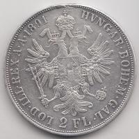 Ausztria 1891. 2Fl Ag "Ferenc József" T:2/2- fny. Austria 1891. 2 Florin Ag "Franz Joseph" C:aXF ear mark
