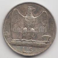 Olaszország 1927. 5L Ag "Viktor Emanuel" T:2- Italy 1927. 5 Lire Ag "Vittorio Emanuele" C:VF