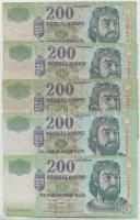 1998-2007. 200Ft "Károly Róbert" (5x) klf évszám T:III