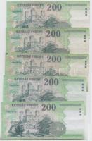 1998-2006. 200Ft "Károly Róbert" (5x) klf évszám T:III