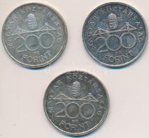 1992. 200Ft Ag "MNB" (3x) T:2