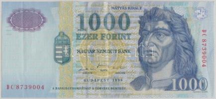 1998. 1000Ft "Mátyás király" "DC" T:III