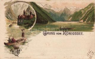 1895(!) Königssee, St. Bartholomä litho (EK)