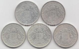 1929-1938. 2P Ag "Madonna" (5x) T:vegyes