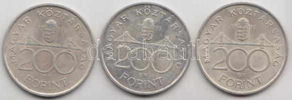 1993. 200Ft Ag "MNB" (3x) T:2