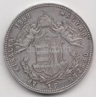 1868GYF 1Ft Ag "Angyalos Címer" T:2/2-