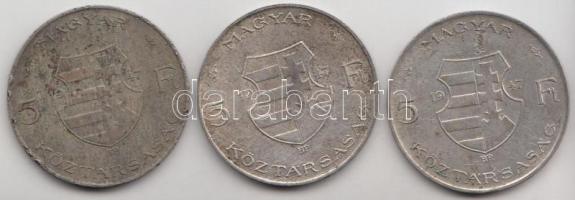 1947. 5Ft Ag "Kossuth" (3x) T:3