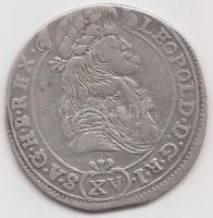 1687KB 15Kr Ag "I. Lipót" (5.12g) T:2- Huszár 1427., Unger II.: 1061.