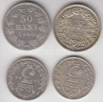 Nagy-Britannia / Románia / Svájc 4db klf kis ezüstpénz (össz.: 7.7g) T:2,3 Great Britain / Romania / Switzerland 4pcs of different silver small coins C:XF,F