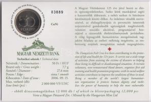 2006. 50Ft "125 éves a Magyar Vöröskereszt" elsőnapi veret számozott emléklapon T:BU