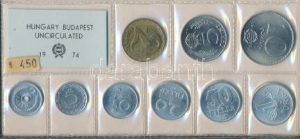 1974. 2f-10Ft 9db klf érmés forgalmi sor fóliatokban T:1
