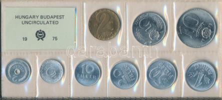 1975. 2f-10Ft 9db klf érmés forgalmi sor fóliatokban T:1