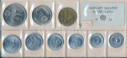 1973. 2f-10Ft 9db klf érmés forgalmi sor fóliatokban T:1