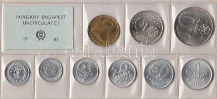 1981. 2f-10Ft 9db klf érmés forgalmi sor fóliatokban T:1