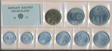 1977. 2f-10Ft 9db klf érmés forgalmi sor fóliatokban T:1