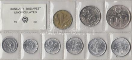 1980. 2f-10Ft 9db klf érmés forgalmi sor fóliatokban T:1