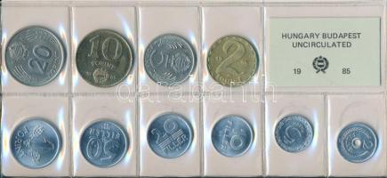 1985. 2f-20Ft 10db klf érmés forgalmi sor fóliatokban T:1
