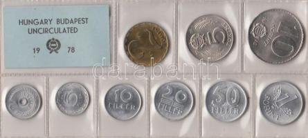 1978. 2f-10Ft 9db klf érmés forgalmi sor fóliatokban T:1