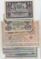 Német Birodalom / Császárság 10db bankjegy T:vegyes Germany / Empire 10pcs of banknotes C:mixed
