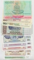 10db vegyes modern európai bankjegy T:I
10 pcs of mixed modern European banknotes C:UNC