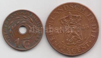 Holland Kelet-India 1945. 1c + 2-1/2c T:2 Netherlands East Indies 1945. 1 Cent + 2-1/2 Cents C:XF
