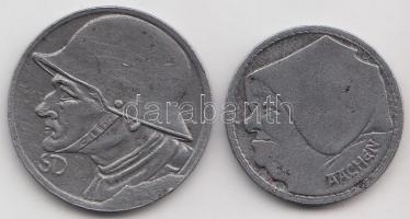 Német Birodalom / Düren 1918. 10Pf + Aachen 1920. 1 Öcher Grosche városi szükségpénz T:2,2-
Germany ...