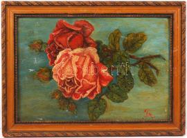 Tm jelzéssel: Rózsa. Olaj, karton, keretben 26×19 cm