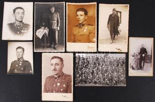 1900-1945 8db katonai fotó, klf méretben /  Military photos