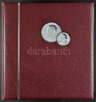 33db-ból álló vegyes hobbi fémpénz gyűjtemény Leuchtturm NUMIS gyűrűs albumba rendezve 7db berakólap...