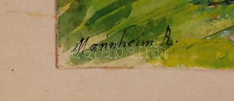 Mannheim Róza (1880-1965): Rózsadomb. Akvarell, papír, jelzett, 24×33 cm