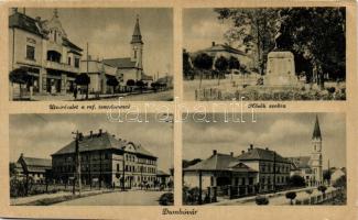 Dombóvár Református templommal és Hősök szobrával (vágott / cut)